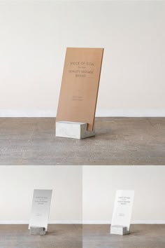 three different views of the same book stand