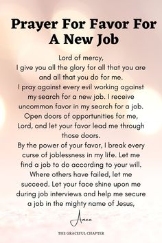 a prayer for a new job