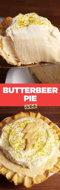 two different types of pies with butter on the top and bottom one is white