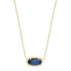 Kendra Scott Elisa Gold Pendant Necklace in Navy Cat's Eye: Precious Accents, Ltd. Kendra Scott Jewelry Necklaces, Navy Kendra Scott Necklace, Kendra Scott Necklace Blue, Blue And Gold Jewelry, Necklaces Kendra Scott, Elisa Gold Pendant Necklace, Navy Blue Jewelry, Kendra Scott Necklace Elisa, Bday List