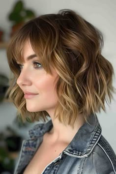 The Best Bob Haircuts & Hairstyles of 2024 Shattered Bob With Bangs, Angled Bob With Bangs, Bobs Bangs, A Line Bob With Bangs, Wavy Angled Bob, Layered Curly Haircuts, Best Curly Haircuts, Bangs Wavy Hair, Shaggy Bob Haircut