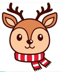 a cartoon deer wearing a scarf