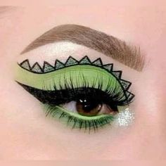 Tmnt Makeup, Dinosaur Face Painting, Dino Dino, Eyeliner Designs, Face Paint Makeup, Rave Makeup