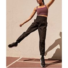 New Without Tags! High Waist. 100% Nylon. Ts Outfits, Harem Pants Fashion, Joggers Black, Cuffed Joggers, Workout Stuff, Satin Long Sleeve, The Way Home, Swimsuit Set, Free People Movement