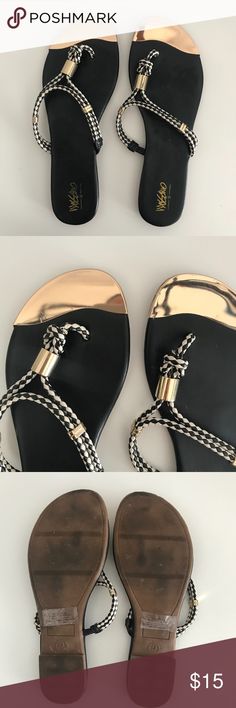 I just added this listing on Poshmark: Mossimo Black and Gold Metallic Rope Sandals. #shopmycloset #poshmark #fashion #shopping #style #forsale #Mossimo Supply Co. #Shoes Rope Sandals, White Rope, Metallic Sandals, Metallic Gold, Black And Gold, Gold Metal