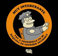 a cartoon character with an orange circle around it that says, my intresanate not a escribo en me