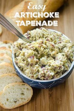 this easy artichoke tapenad is made with bread