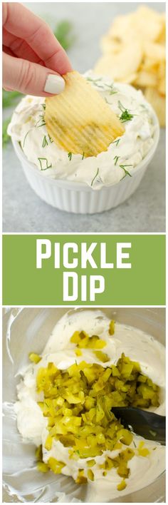 this dip is loaded with cheese and pickles to make it the perfect appetizer