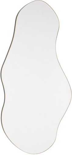 an oval shaped mirror with gold trimmings on the edges and sides, against a white background