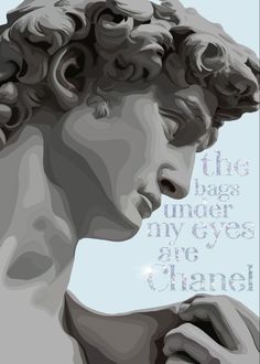 an image of a statue with the words'this bag makes my eyes are closed '