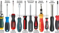 the different types of screwdrivers are shown