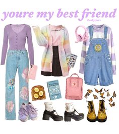 Indie 2020, Kawaii Egirl, Banana Toast, Outfits Pastel, Pastel Punk, Space Outfit, Best Friend Outfits, Zooey Deschanel, Poses References