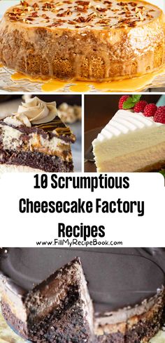 10 Scrumptious Cheesecake Factory Recipes - Fill My Recipe Book Copycat Restaurant Recipes Cheesecake Factory Cheese Cakes, Reese’s Cheesecake Recipes, Easy Cheesecakes To Make, Best Restaurant Desserts, Cheesecake Recipes Cheesecake Factory, Cheesecake Recipes With Chocolate, Cheesecake Factory Recipes Desserts, The Cheesecake Factory Recipes, Copycat Cheesecake Factory Cheesecake Recipes