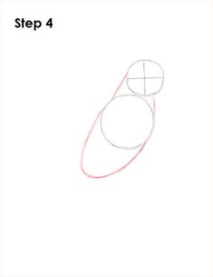 the steps to draw an object in one point, with two circles on each side