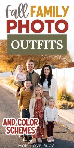 Collage of fall family photos showing family photo outfits and color schemes. Family Photo Outfits Color Combos, Picture Ideas Outside, Beach Pictures Outfits, Family Beach Pictures Outfits, Outdoor Family Photos Fall, Casual Family Photos, Fall Picture Outfits, Family Photos Fall