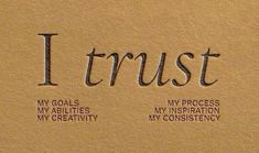 the word trust written in cursive type on a piece of paper with writing underneath it