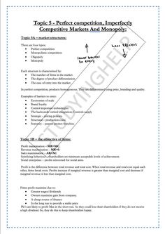 a paper with the text topic 5 - perfect competition imperfected by competitive markets and monopoly