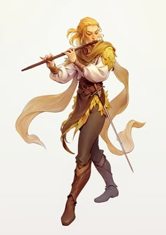 College Of Valor Bard, Sun Elf Female Dnd, Fantasy Bard Art, Summer Eladrin Dnd, Half Elf Bard Female, Autumn Eladrin Male, Male Bard Character Art, Bladesinger Dnd, High Elf Bard