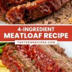 four ingredient meatloaf recipe on a white plate