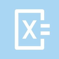 a blue and white icon with the letter x in it's center, on a light blue background