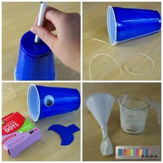 the process for making a blue plastic cup