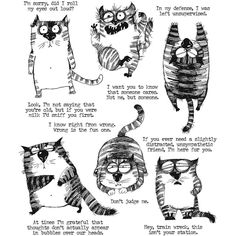 an old black and white drawing of cats