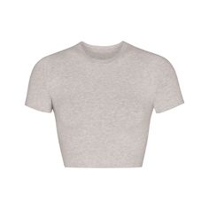 Cotton Jersey Super Cropped T-Shirt - Light Heather Grey | SKIMS Brown Outfit, Layer Top, Stylish Sweaters, Cute Comfy Outfits, Body Shaper, Color Shorts