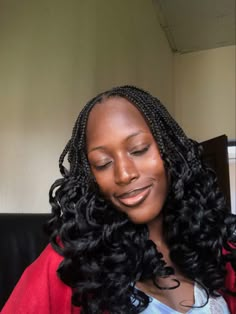 Curly Black Braids, Pretty Braids For Black Women, Fairy Hairstyle, Braids Hairstyles Ideas, Braids And Locs, Kanekalon Hair, Braids Dreads, Pretty Braids