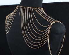 2021 new fashion body with two shoulder jewellery women's shoulder chain Wedding Neckalce jewellery Shoulder Jewellery, Shoulder Jewelry, Golden Necklace, Gold Chain Jewelry, Shoulder Chain, Gold Colour, Chains Jewelry, Statement Jewelry, Multi Layering