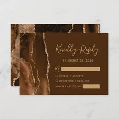 marble business card with gold foil on it