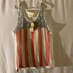 Final Markdown Denim Supply Ralph Lauren Women’s Brand New Top. Size Xl. No Further Discounts Will Be Given On This Item! American Retro Cotton Tops For Spring, Spring Beach Tops With Flag Print, Spring Casual Tank Top With American Flag Print, Casual American Flag Print Tank Top For Spring, Americana Flag Print Tops For Spring, American Flag Print Cotton Tank Top For Summer, Distressed Cotton Casual Tank Top, Cotton Tank Top With Flag Print For Spring, Casual White Tank Top With Flag Print