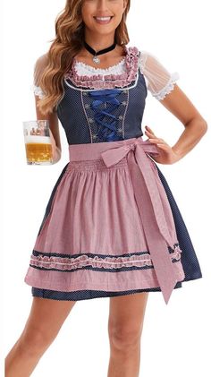 PRICES MAY VARY. Cotton,Polyester Hooks closure Machine Wash Dirndl Dresses  Women Oktoberfest Costumes 3 Pcs German Oktoberfest Dresses Bavarian Costume Beer Carnival Outfits   
 The Dirndl Dresses Women Oktoberfest Costumes 3 Pcs is a must-have for any woman attending the famous  Bavarian beer festival or wanting to embrace the traditional German Oktoberfest fashion. This authentic ensemble  includes three stunning pieces that will make you stand out in the crowd.  
 Crafted with meticulous at Dürndl Dress, Oktoberfest Fashion, Dirndl Dresses, Bavarian Costume, Beer Girl Costume, German Costume, Oktoberfest Dress, German Oktoberfest, Oktoberfest Costume