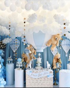 Baby Boy Christening Theme, Teddy Bear Hot Air Balloon Theme, Cloud Baby Shower Theme, First Birthday Decorations Boy, Do Boy, Cloud Theme, Bear Baby Shower Theme