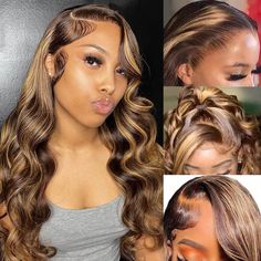 Highlight Lace Front Wig, Hair Honey Blonde, Honey Blonde Wig, Ombre Lace Front Wig, Ombre Lace Front, Human Hair Wigs Blonde, Ombre Lace, Hair For Women, Human Wigs