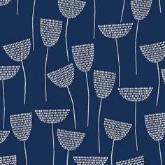 Threads (Double Gauze) - Stitch Stem | Navy Eloise Renouf, 자수 디자인