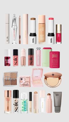 Clean Makeup Essentials, Makeup Haul Aesthetic, Make Up Products Pictures, Clean Girl Makeup Products, Good Makeup Products, Affordable Makeup Products, Make Up Collection, Makeup Collection Goals, Preppy Makeup