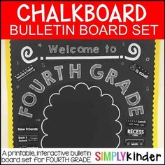 the chalkboard bulletin board set is ready to be used