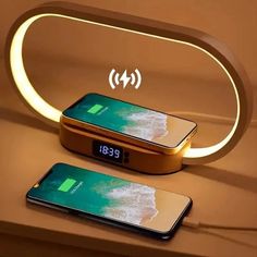 ChargeLuxe™ Multifunction iPhone Wireless Charger with LED Lamp & Clock - TechShopi Bedside Lamps With Usb Port, Bedside Lamps With Usb, Wireless Charger Iphone, Charging Hub, Car Vacuum Cleaner, Nightstand Lamp, Table Metal, Car Vacuum, Touch Lamp