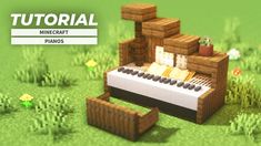 【マインクラフト】リアルなピアノの作り方(家具建築) Minecraft Grand Piano, Minecraft Record Shop, Minecraft Piano Ideas, Minecraft Piano Build, Minecraft Instruments, Minecraft Music Room, Minecraft Piano, Minecraft Interior Ideas, Minecraft L