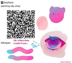 a qr code for an eye and some other items