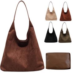 PRICES MAY VARY. 【Faux Suede Material】 The Suede Hobo Bag is made of faux suede leather, which is wear-resistant and good in texture 【Large Capacity】 Brown Suede Bags Size:14.17x12.2x5.12inch. The storage space is roomy for your daily belongings 【Everyday Tote Bag】 Suede Hobo Bag is trendy and elegant, it is a practical go to purse for everyday use 【Fine Workmanship】 Reinforce the seams to strengthen the connection between the shoulder strap and the bag. The shoulder strap not adjustable 【Suitab Rectangular Suede Bag For Fall, Brown Suede Shoulder Bag With Large Capacity, Versatile Rectangular Suede Bag, Suede Bags With Large Capacity For Daily Use, Rectangular Suede Hobo Bag For Shopping, Suede Rectangular Hobo Bag For Shopping, Large Capacity Brown Suede Bag, Rectangular Suede Hobo Shopping Bag, Suede Shoulder Bag With Removable Pouch