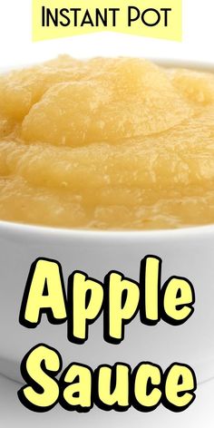 an apple sauce in a white bowl with the words instant pot