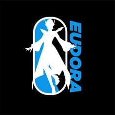 the logo for europaa is shown in white and blue on a black background