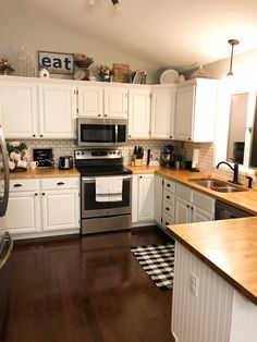 the kitchen is clean and ready for us to use in its new owner's home