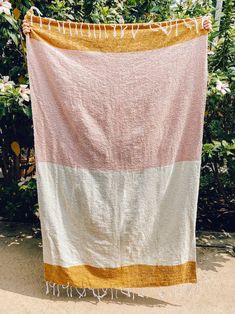 Sunrise Throw Blanket - Sootheandsage.com Woven Throw Blanket, The Sunrise, Woven Throw, Beach Blanket, Recycled Fabric, Home Accents, Biodegradable Products, Home Goods, Sustainability