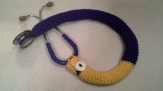 a crocheted banana with a stethoscope attached to it