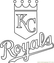 the kansas royals logo is outlined in black and white, with an ornate crown on top