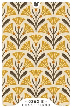 an orange and brown art deco wallpaper pattern