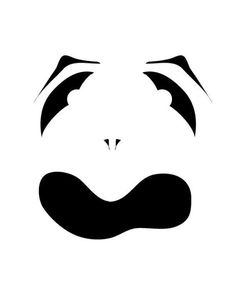 the panda face is drawn in black and white, it looks like an animal's head