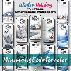 the winter holiday smart phone wallpapers are available in multiple colors and sizes, including blue